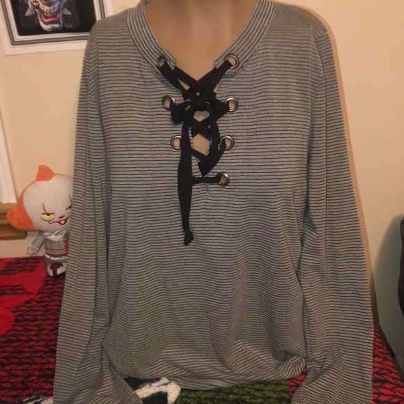 Angels Tops - Angels forever young large stripped top NWOT